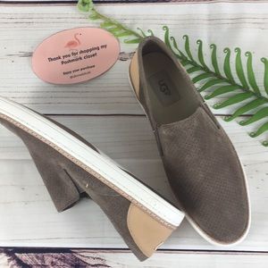 Ugg Adley Perforated Suede Slip on Sneakers Size 8